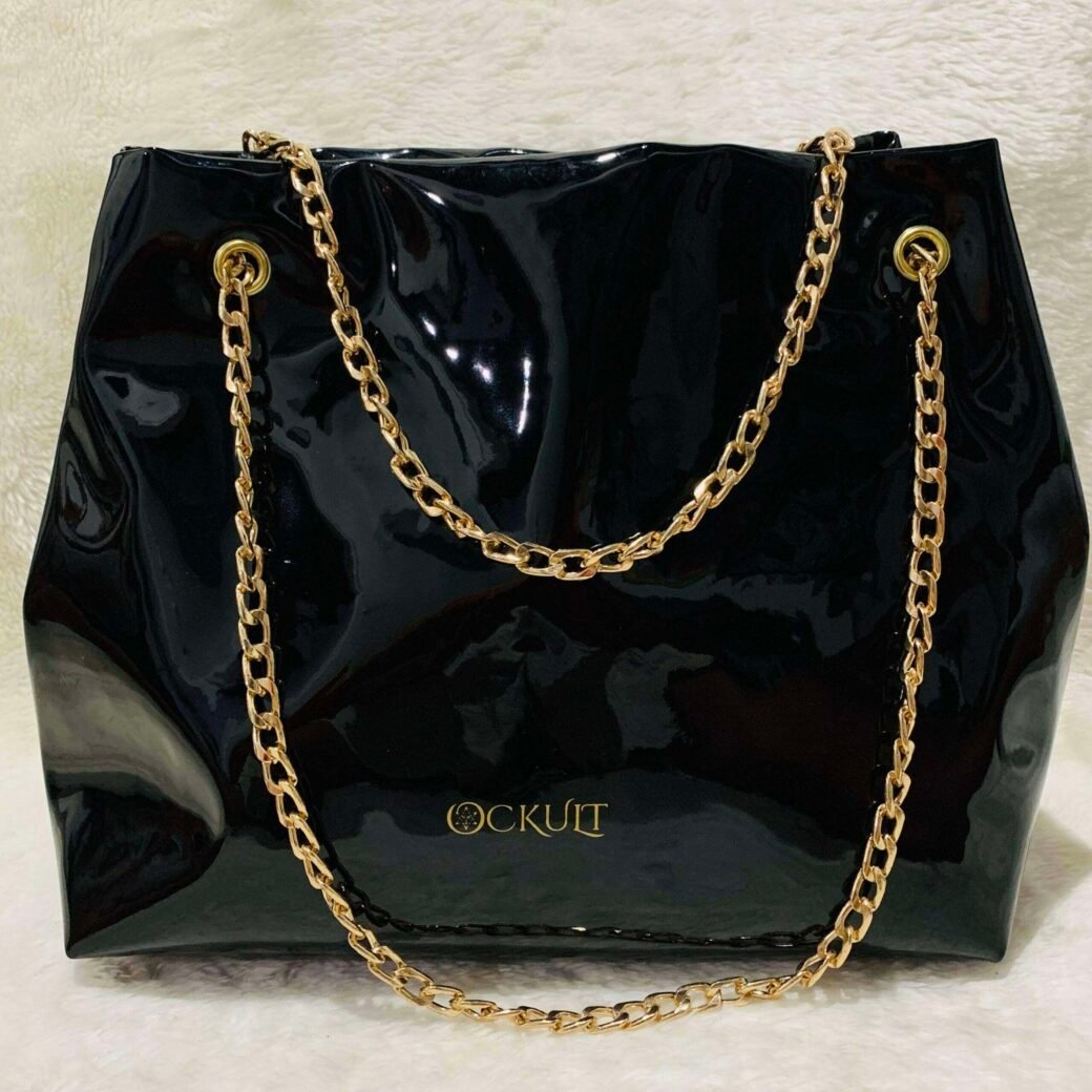 Candy Black Shine Hand Bag