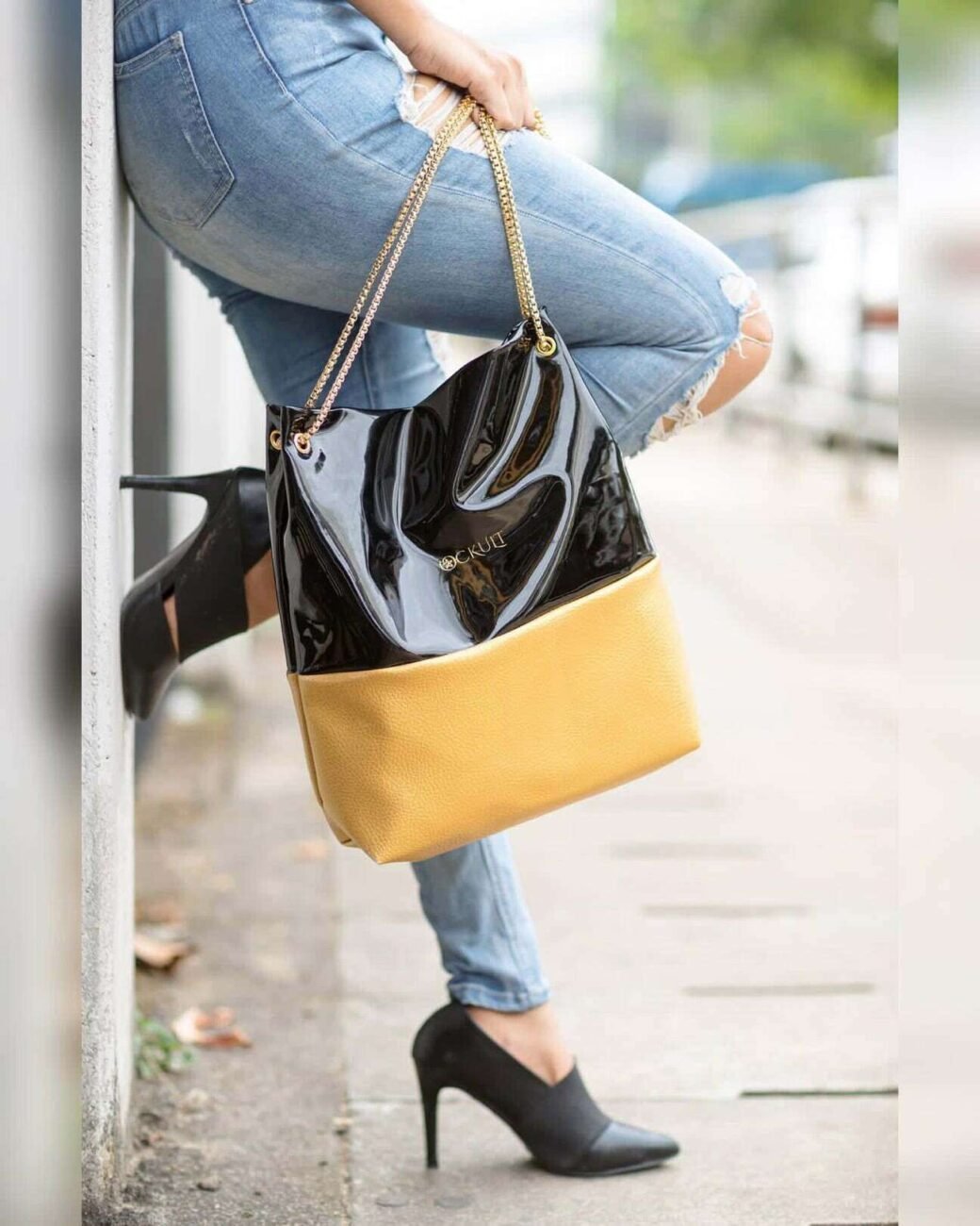 Black Mix Gold Bag - Image 3