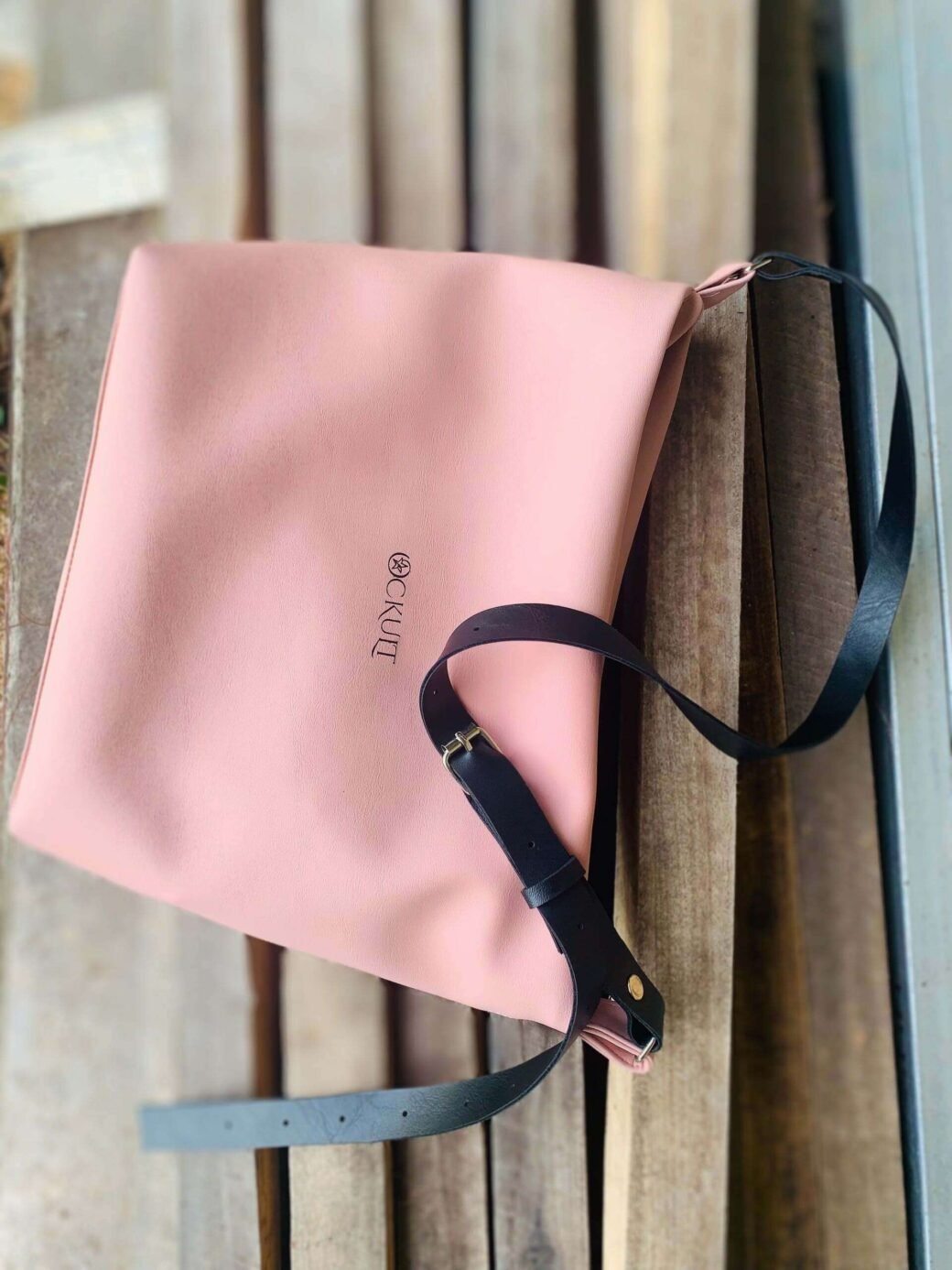 Pink Black Strap Bag - Image 3