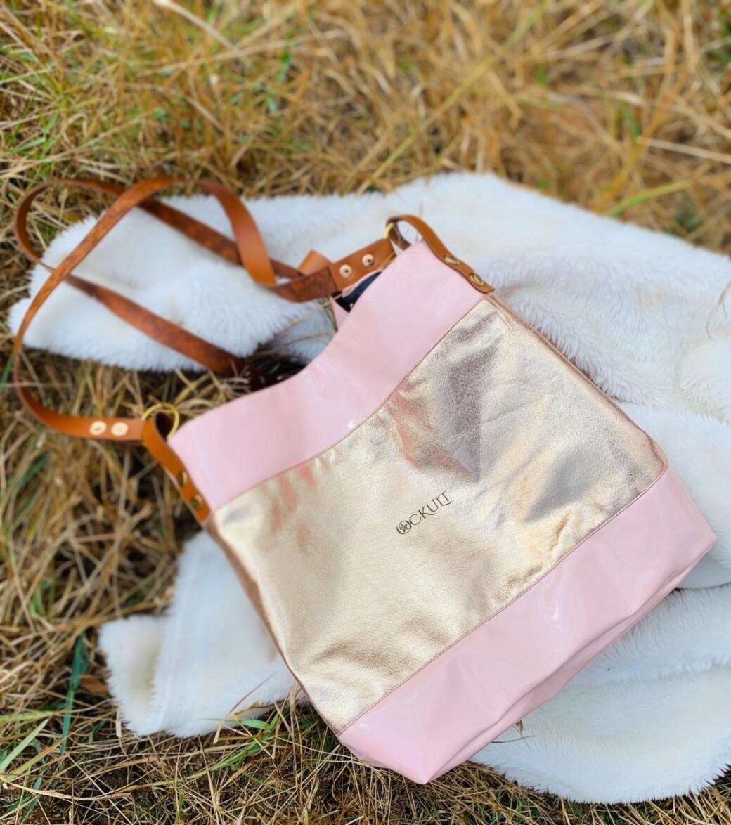 TWO TONE PINK HANDBAG - Image 5
