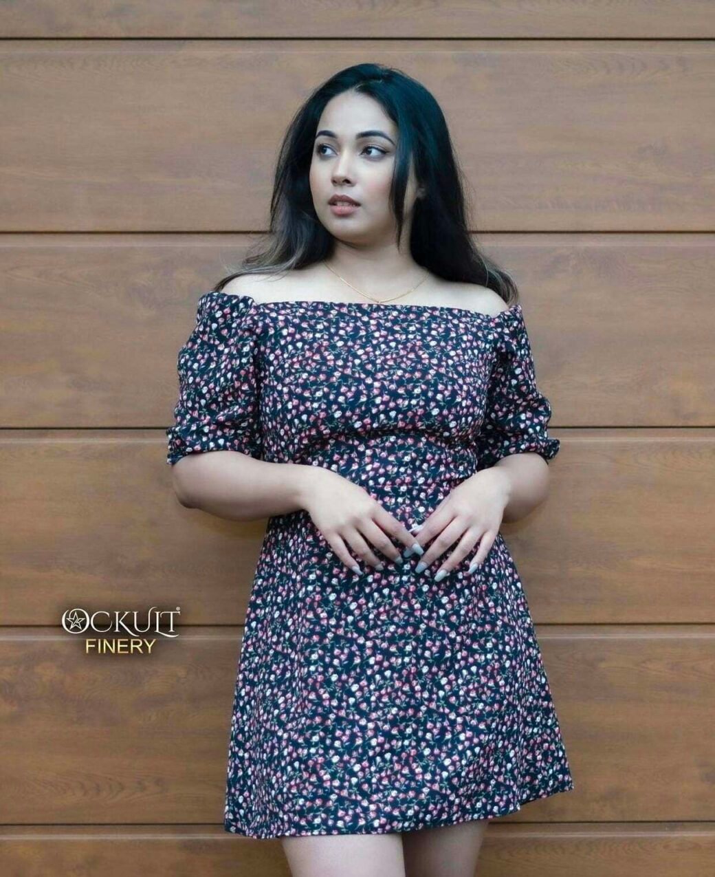 Ditsy Floral Print Puff Sleeve Dress - Image 4