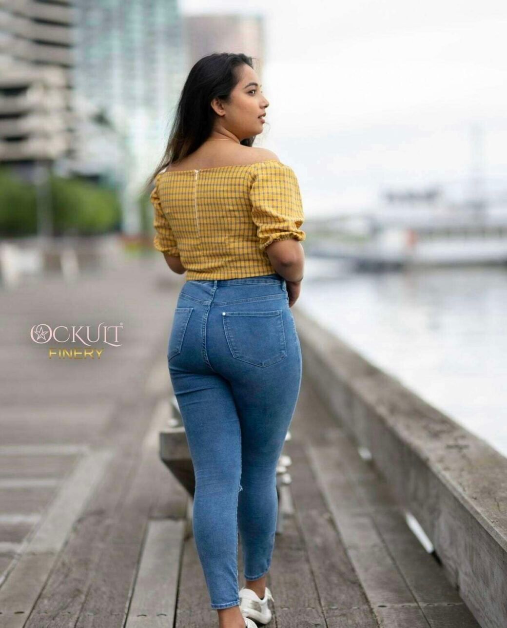 Yellow Gingham Print Puff Sleeve Blouse - Image 2