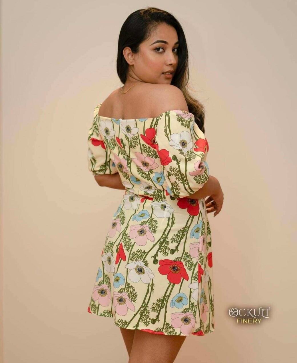 Puff Sleeve Floral Dress - Image 3