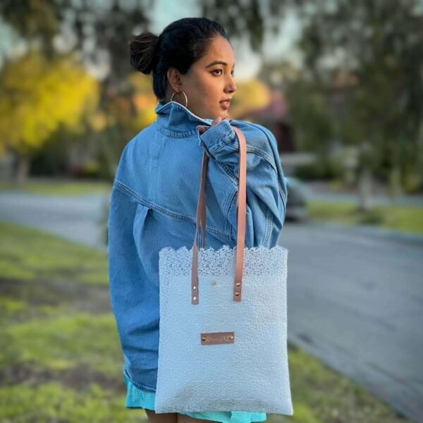 White Lace Tote Bag