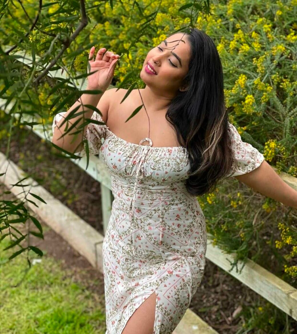 Puff Sleeve Tie Front Split Floral Dress