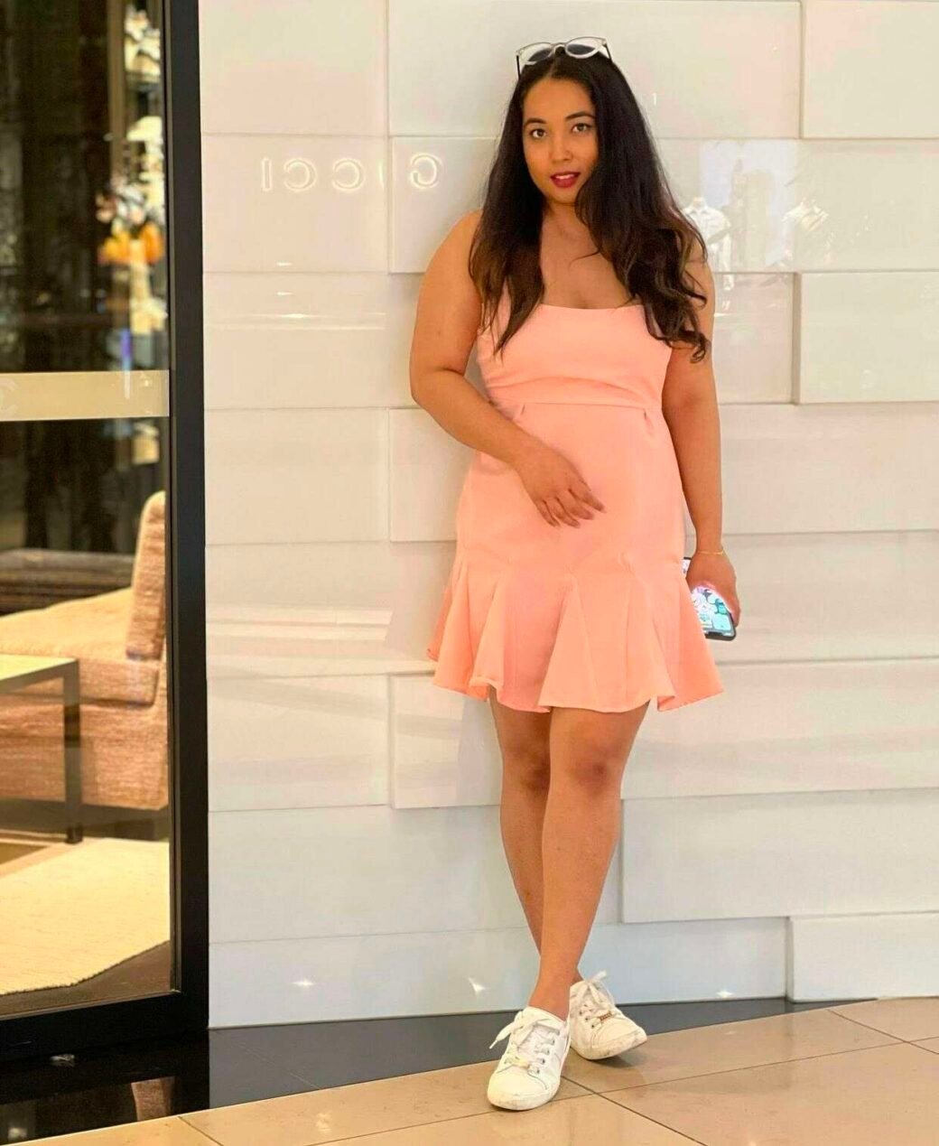 Godet Pleats Ruffle Hem Cami Dress