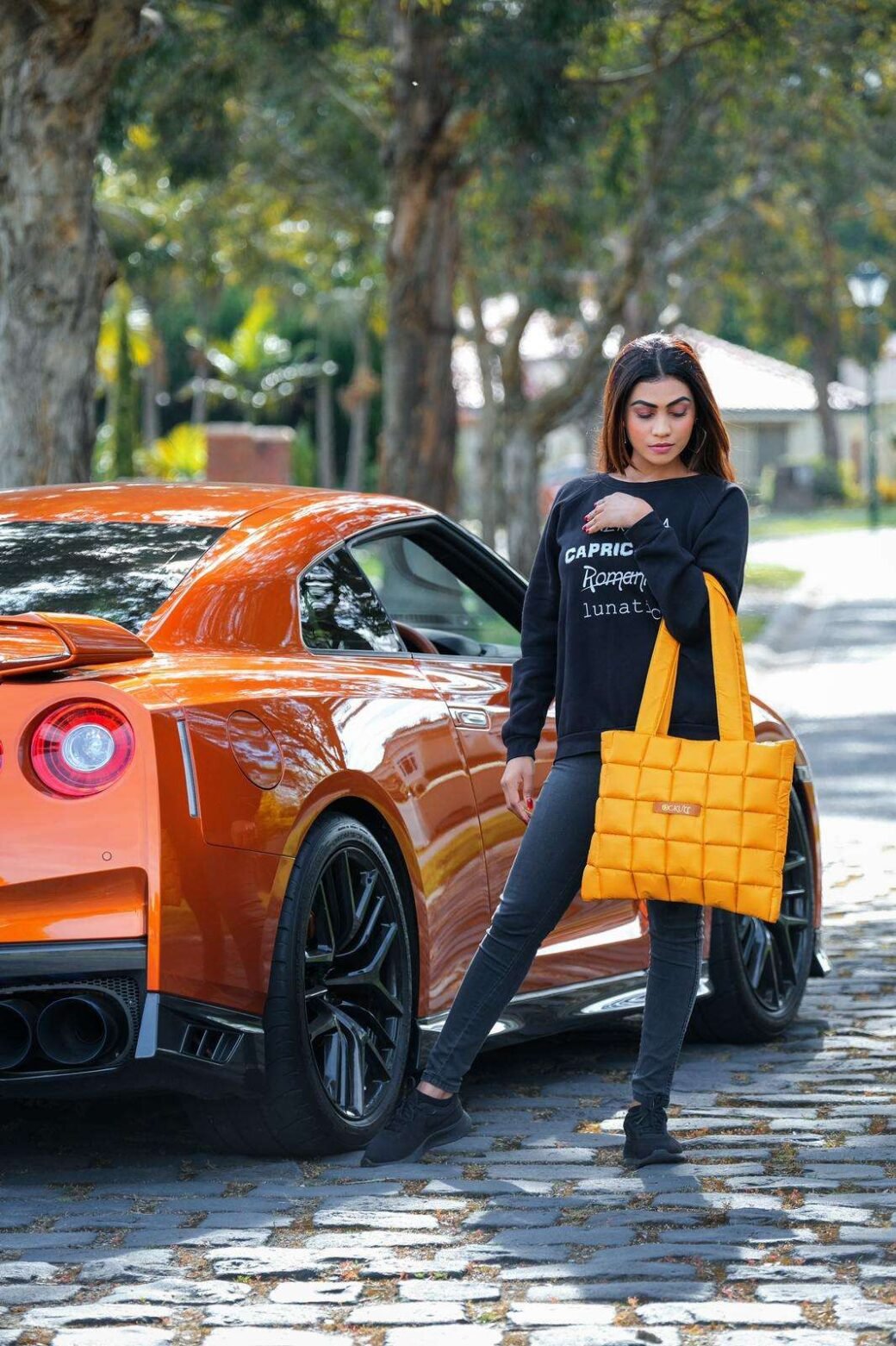 Yellow Quilted Shoulder Tote Bag - Image 2