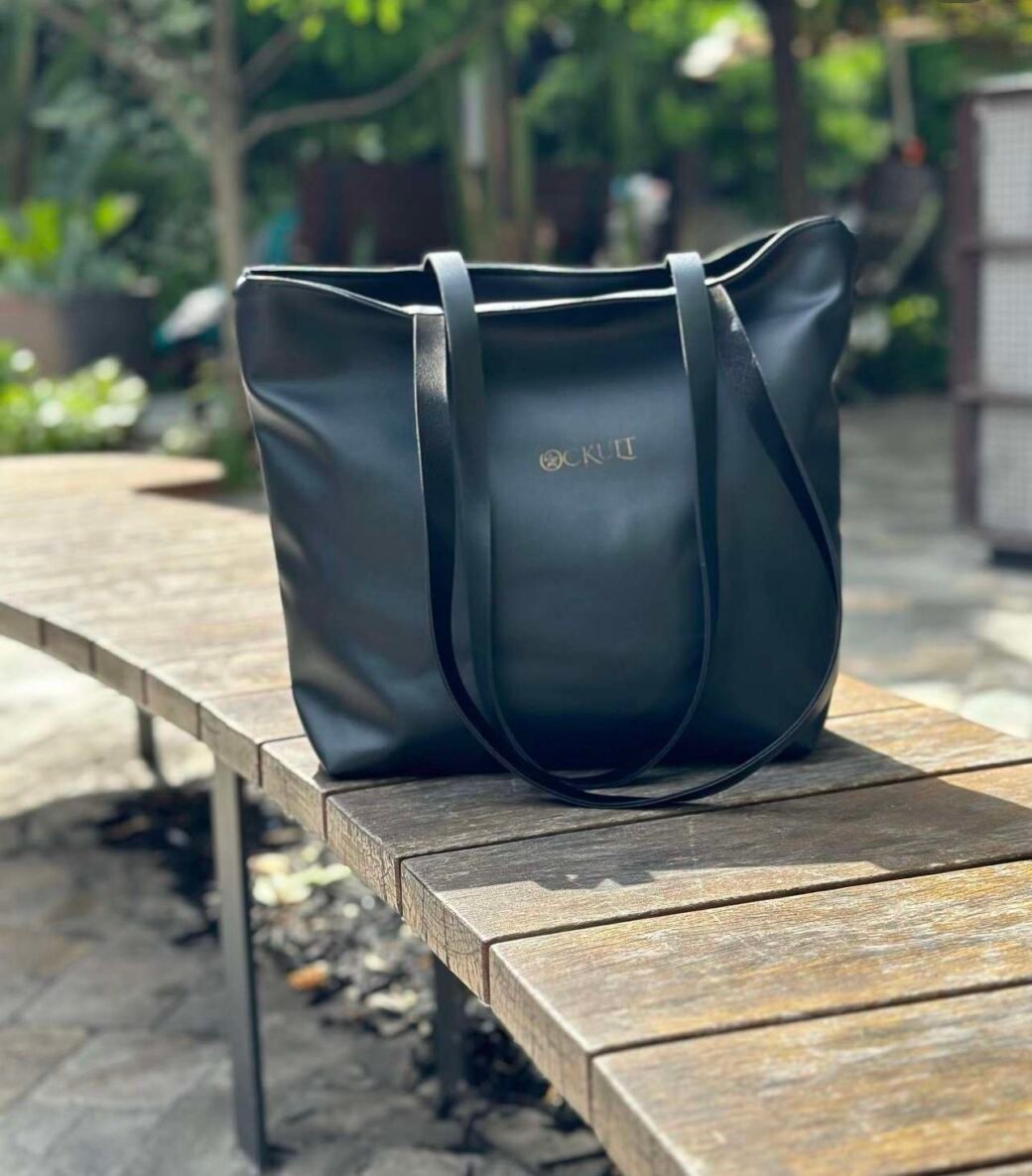 Black Strap Tote Bag - Image 2