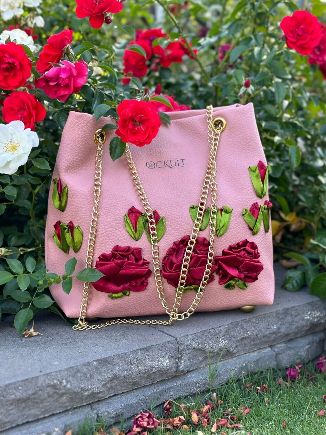 Candy Red Floral OP Bag
