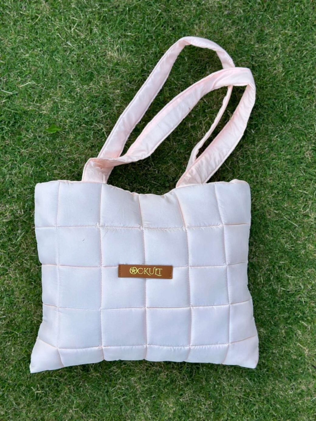 Pink Quilted Shoulder Tote Bag - Image 4