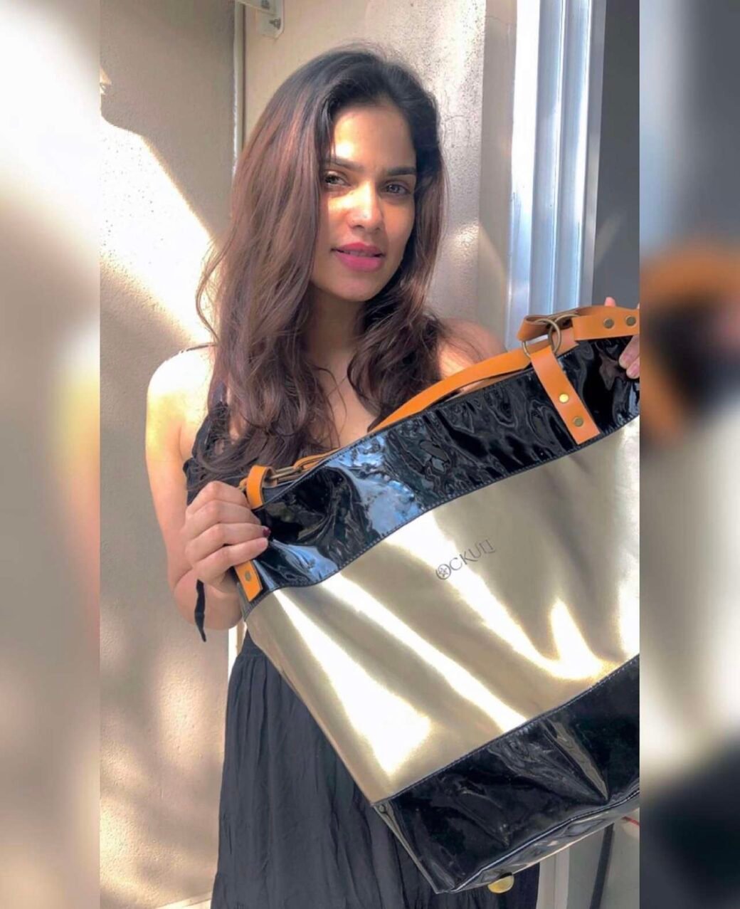 Two Tone Black Gold Bag - Image 2