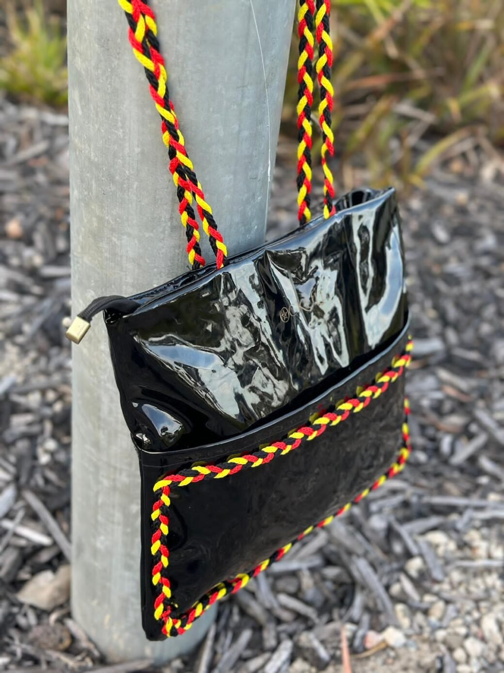 Square Black Shine Bag - Image 3