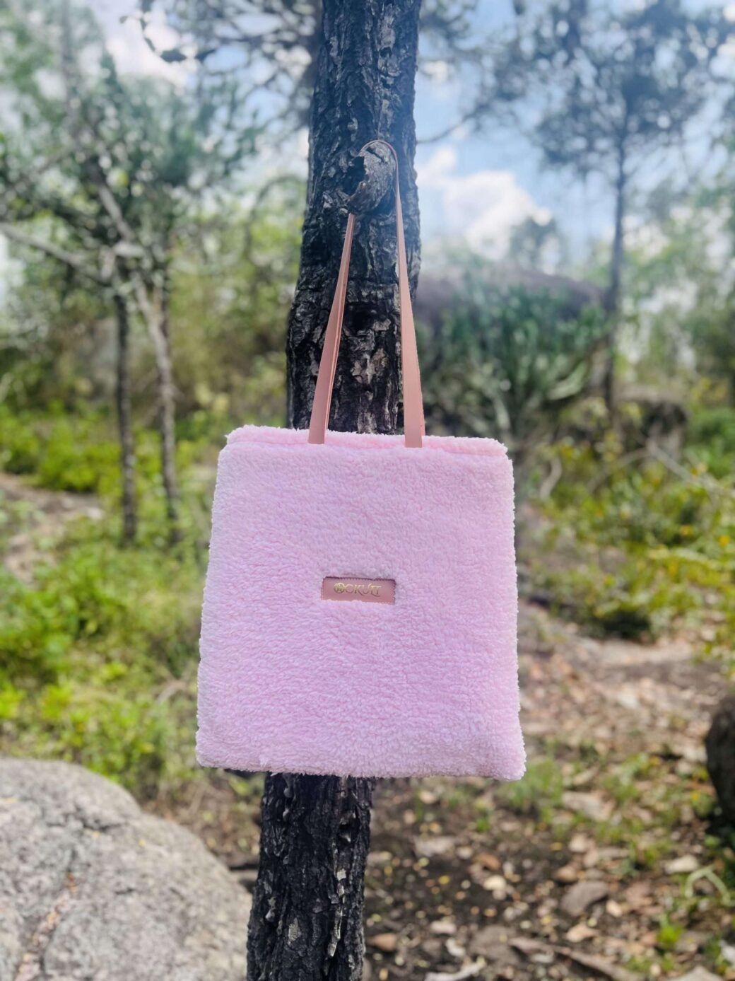 Pink Color Fur Tote Bag