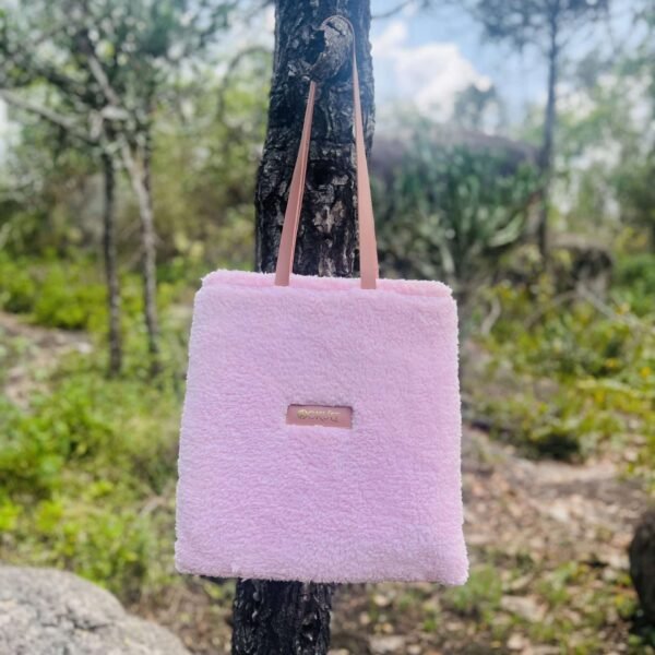 Pink Color Fur Tote Bag