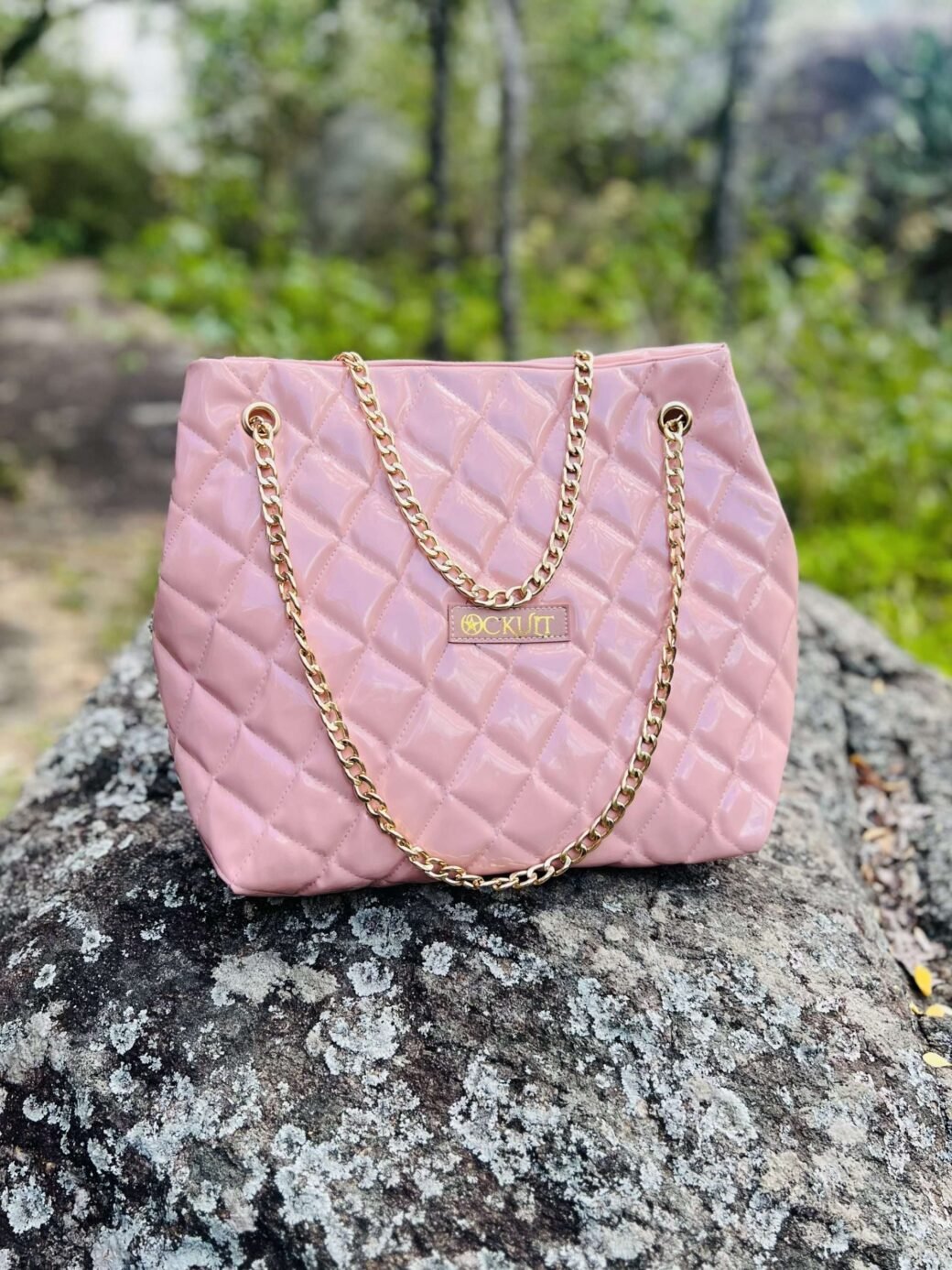Quilted Candy Pink Shine Hand Bag