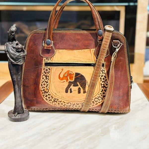 Brown Leather Clutch/Shoulder Bag