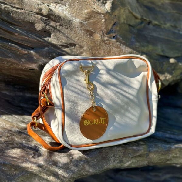 Beige Brown Wire Mini Crossbody Bag