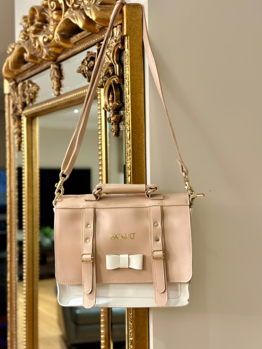 Pink Vintage Box Bow Bag - Image 5