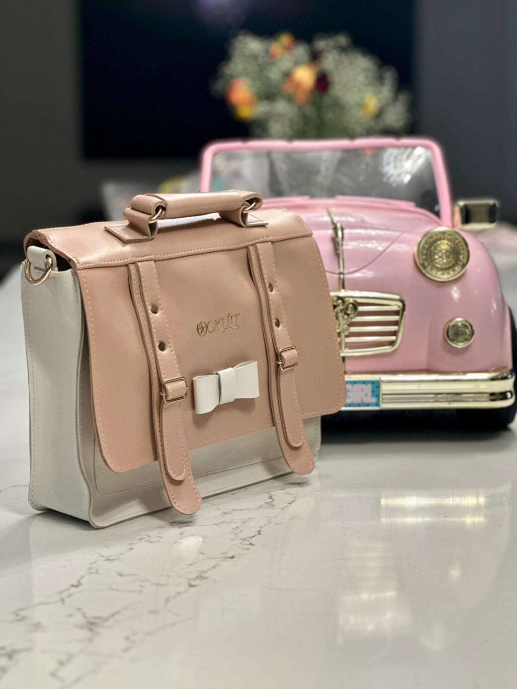 Pink Vintage Box Bow Bag