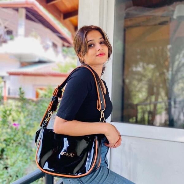 Black Brown Wire Small Shoulder Bag