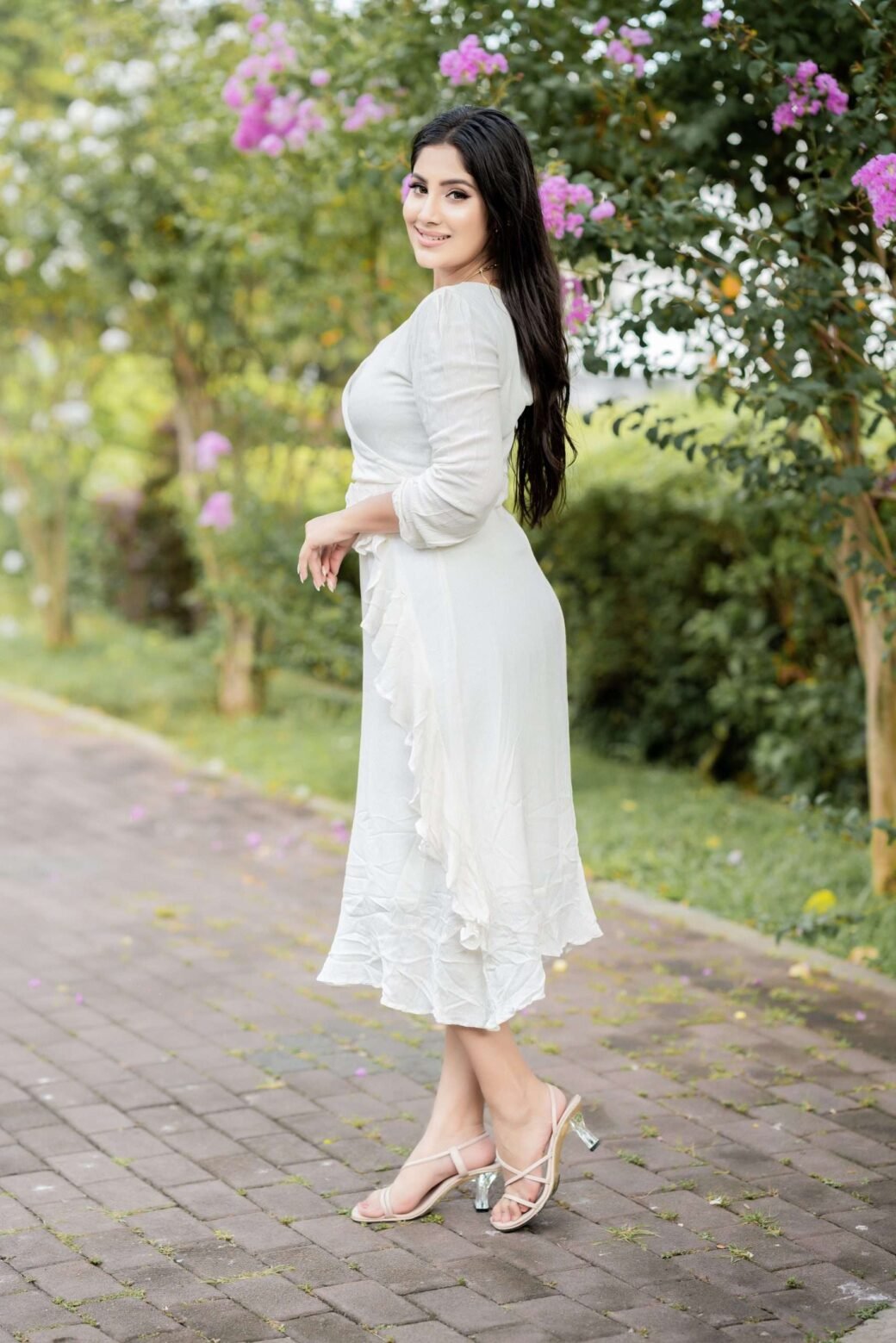 White Frilled Dress - Image 2