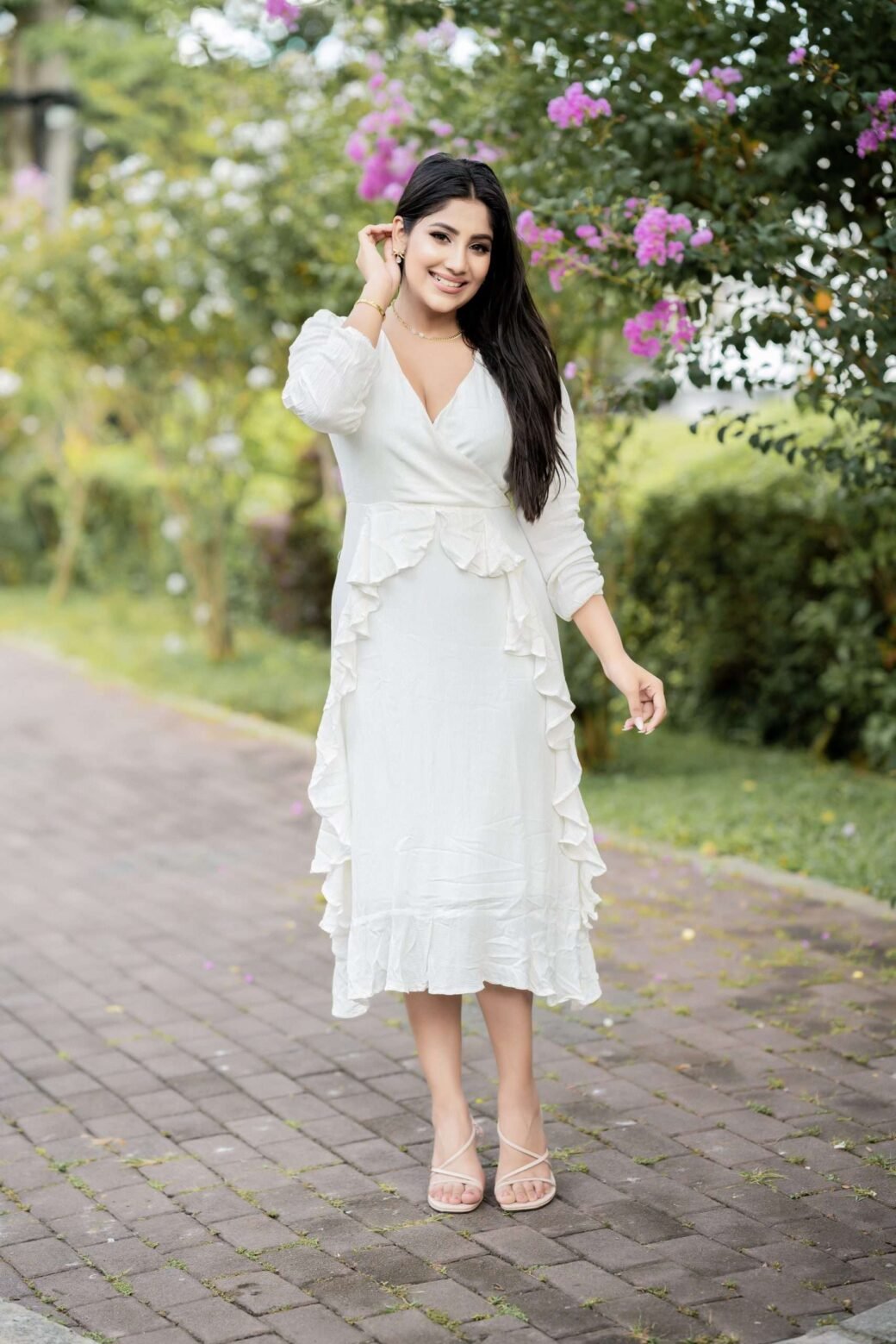 White Frilled Dress