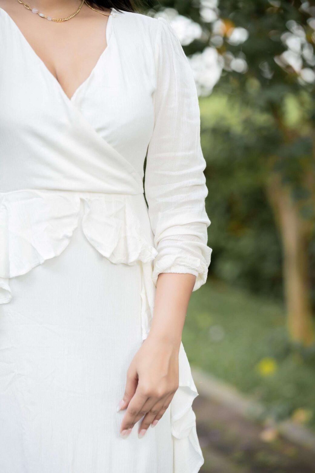 White Frilled Dress - Image 3