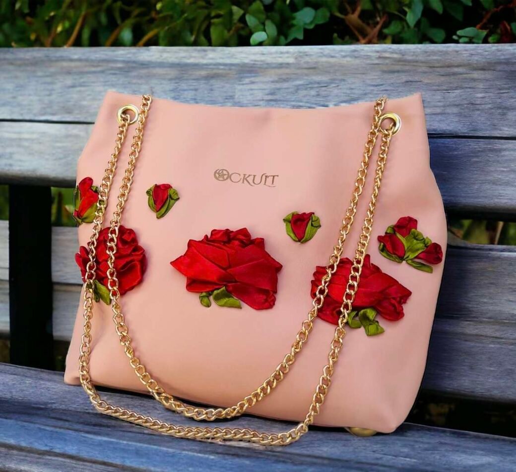 Candy Red Floral Bag - Image 2