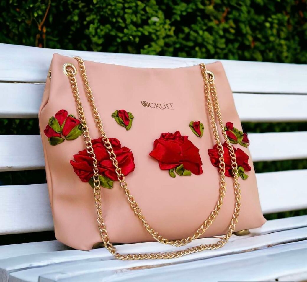 Candy Red Floral Bag - Image 3