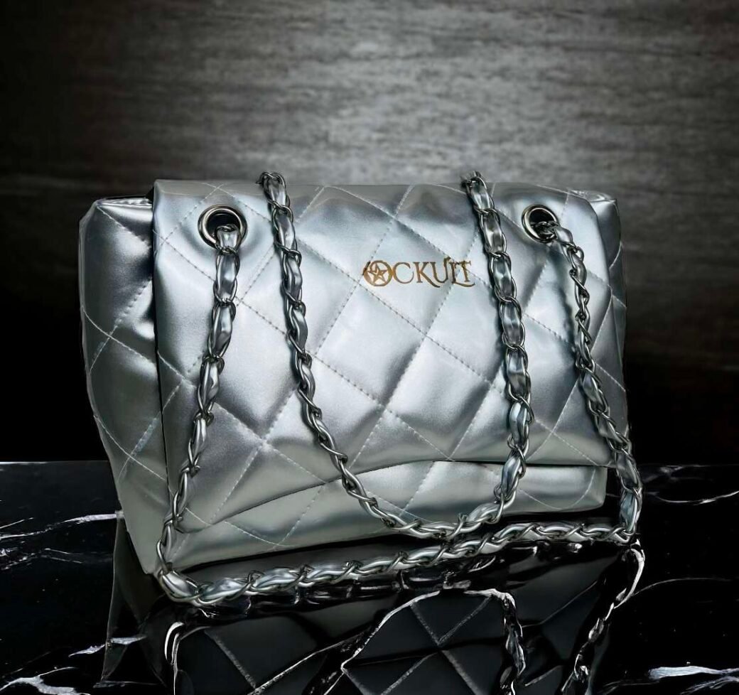 Silver Quilted Small  Bag - Image 2