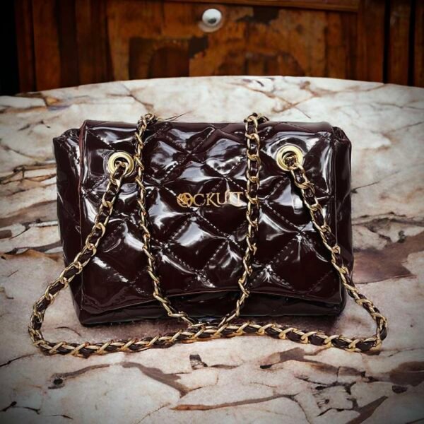 Dark Brown Quilted Small  Bag