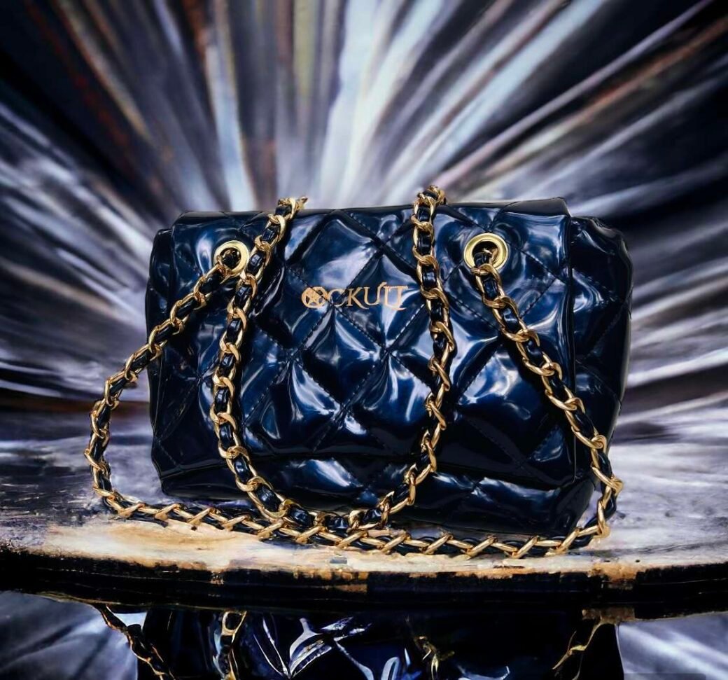 Dark Blue Quilted Small  Bag