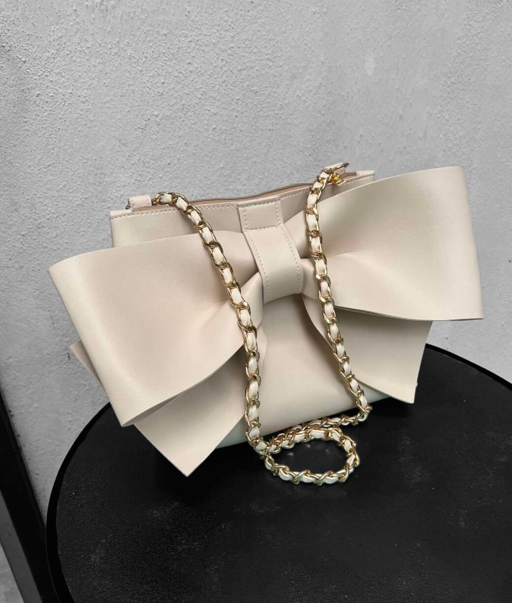 Beige Small Bow Bag - Image 2