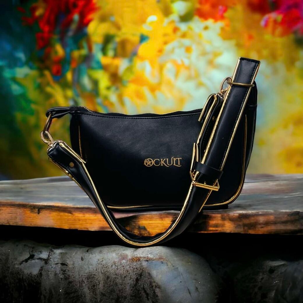 Black Gold Wire Small Shoulder Bag - Image 3