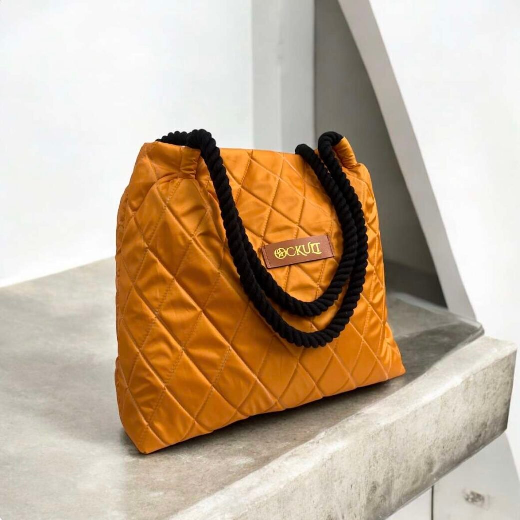 Yellow Quilted Tote Bag