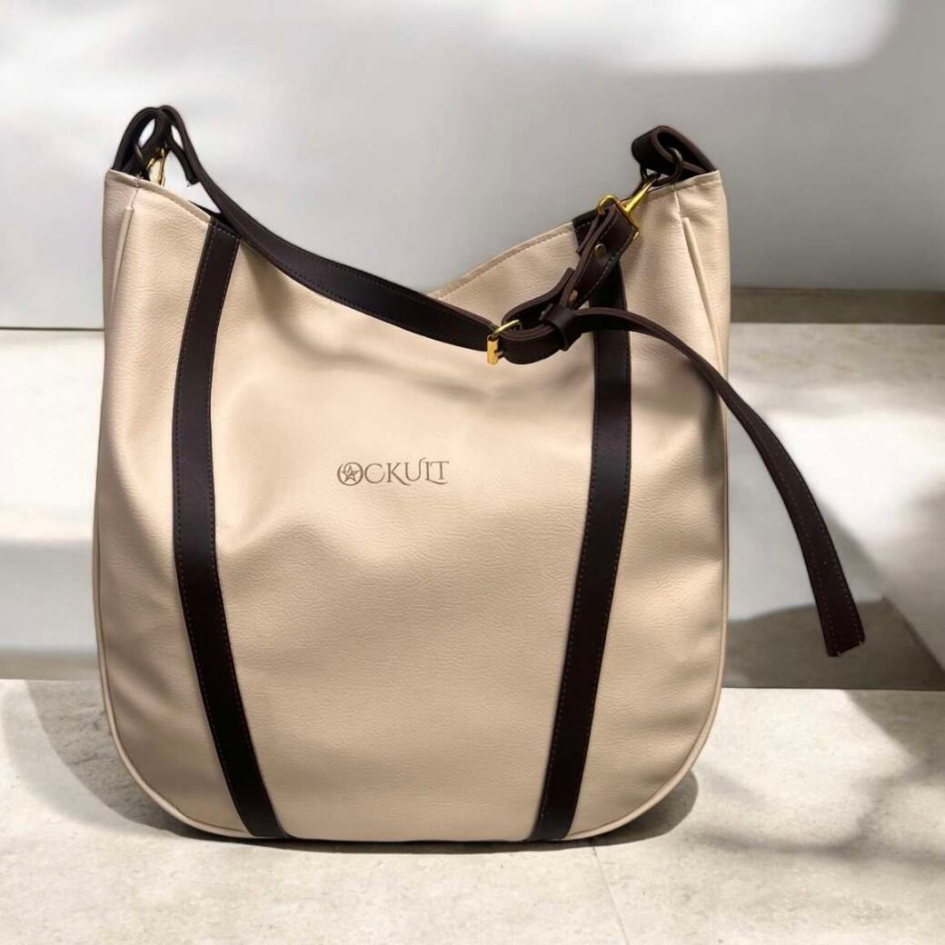 Beige Shoulder U Tote Bag - Image 3