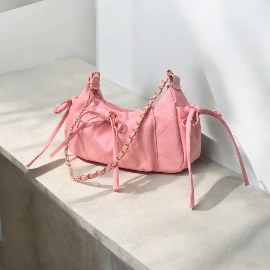Pink Quilted Small Shoulder Bag