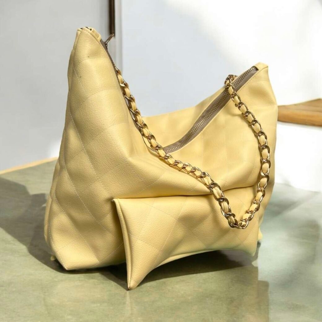 Yellow Quilted Shoulder Bag - Image 2