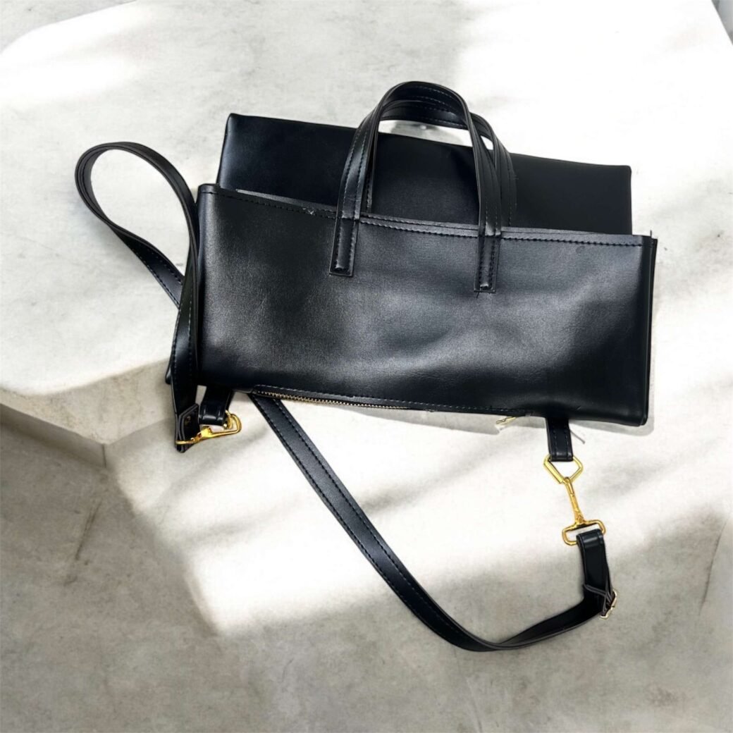 Black Two Way Tote Bag - Image 2