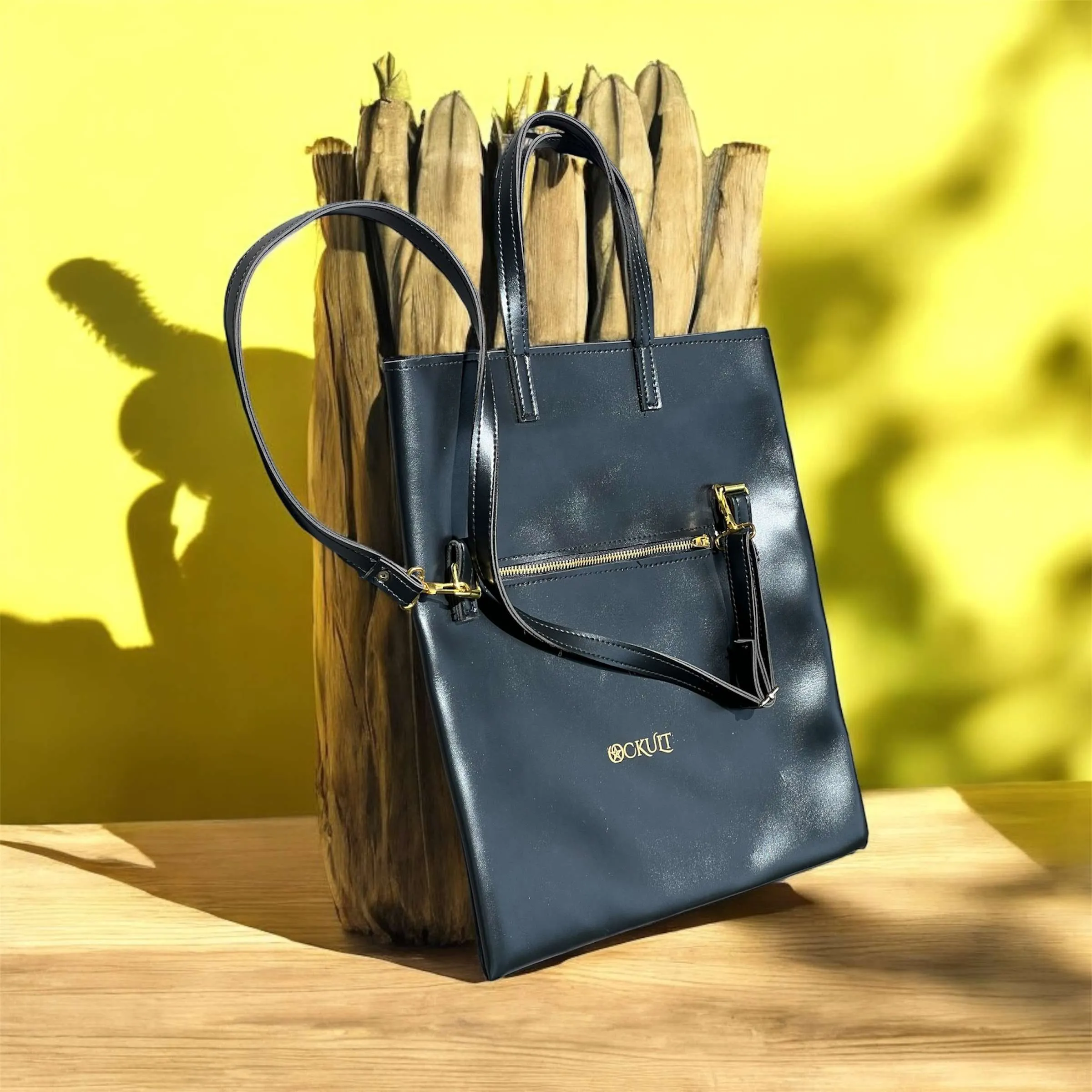 Black Two Way Tote Bag