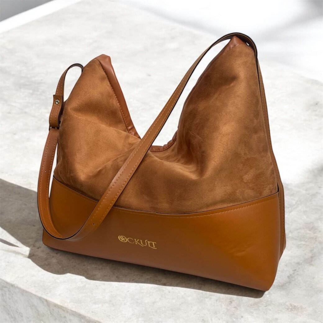 Tan Velvet Shoulder Bag
