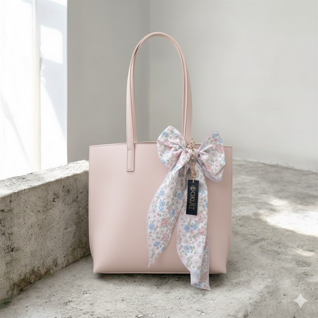 Light Pink C Bow Tote Bag